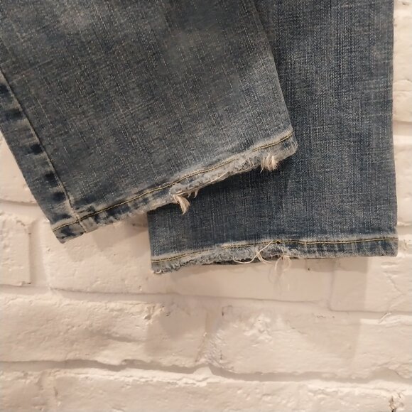 Levis 505 Jeans Womens 6 Long Blue Boot Cut Stretch Mid Rise Medium Wash Tall. - Picture 6 of 9